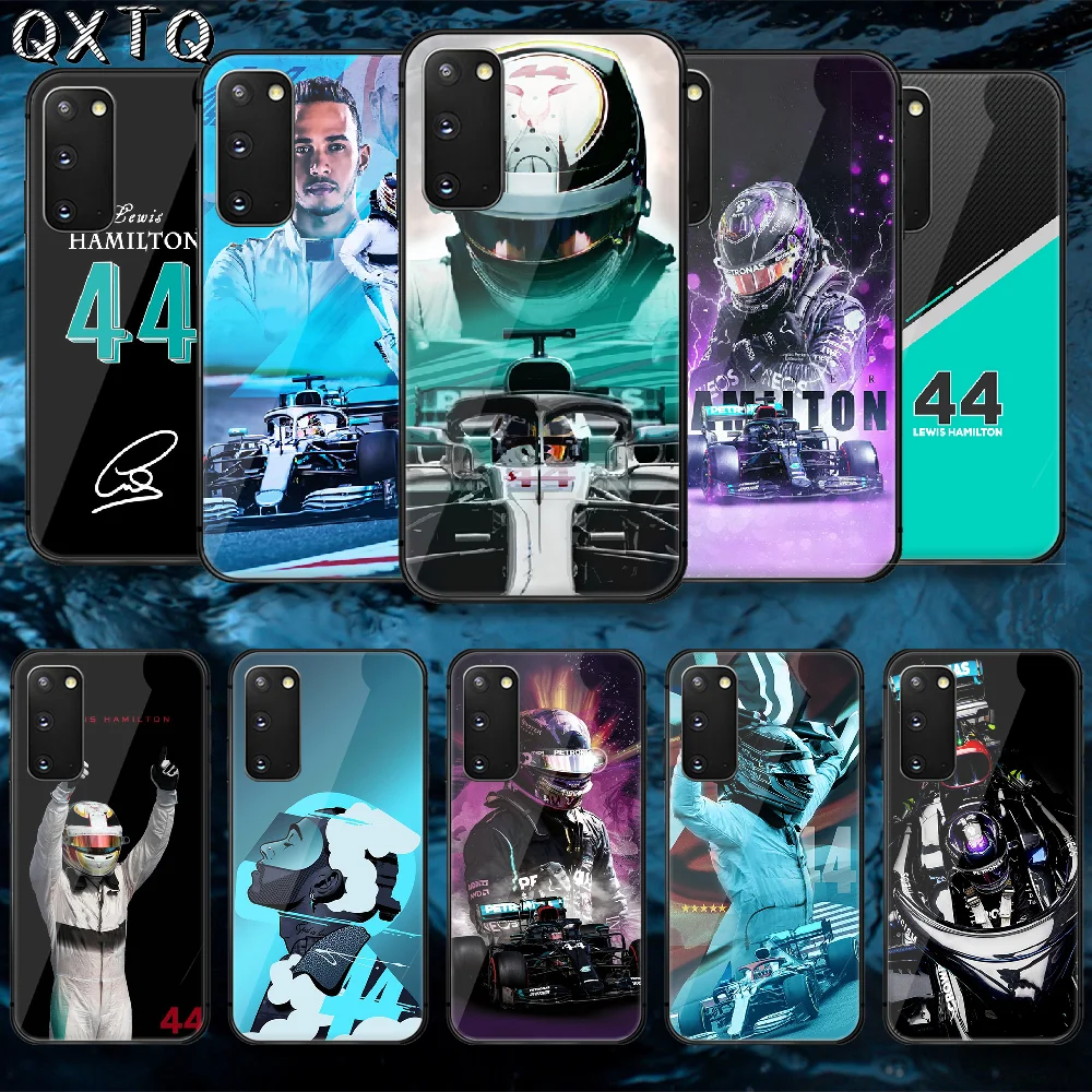 

QXTQ Racing racer Lewis 44 Tempered Glass Phone Case Cover For Samsung Galaxy Note S 9 10 20 21 E Plus Ultra M 31 51 FE Black
