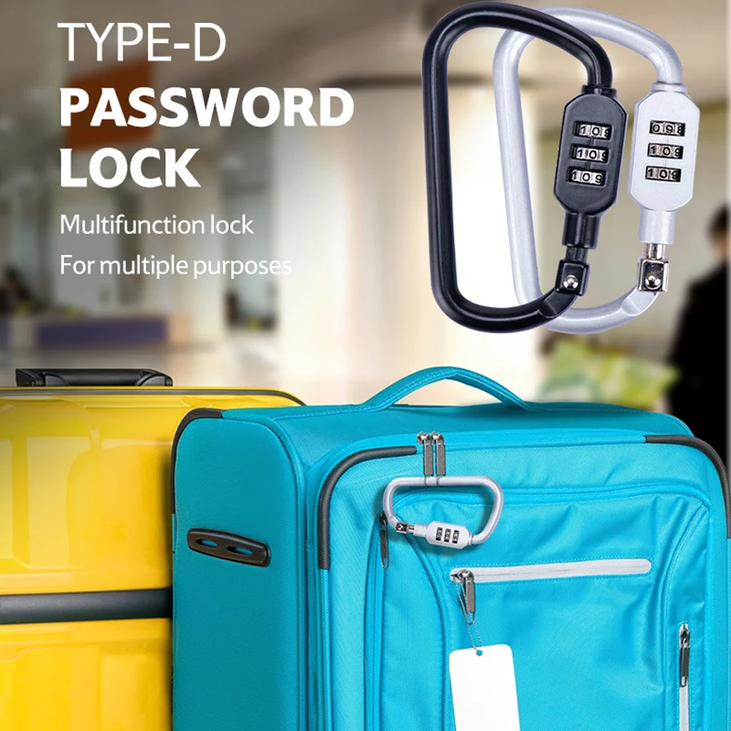 

Naturehike D Type Password Lock Travel Lugguge Lock Bag Gym Household Luggage Hanging Buckle bei bao suo NH20GS001
