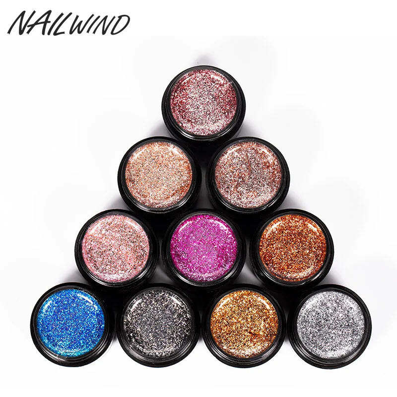 NAILWIND УФ гель для ногтей Блестящий Платиновый ослепительный лак Гибридный