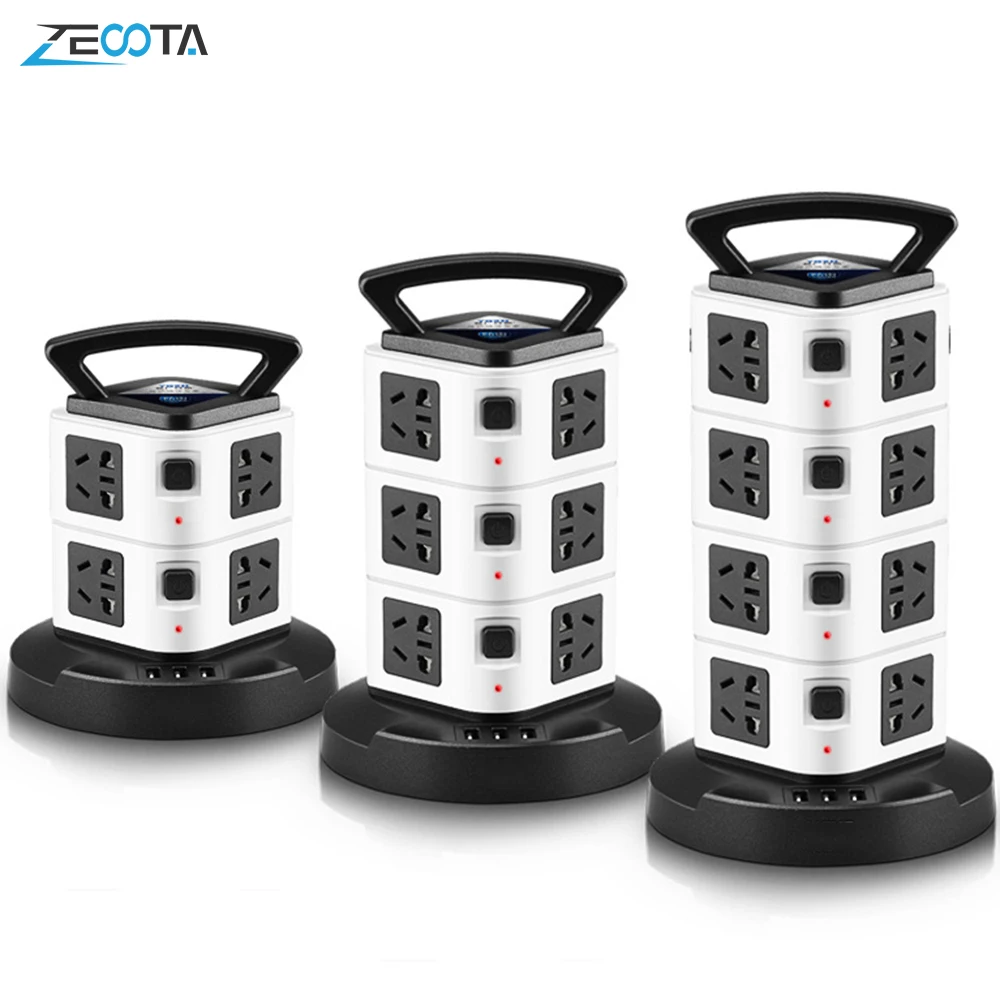 Удлинитель электрический с защитой от перенапряжения 16 розеток USB 1 8/2 8/4 8