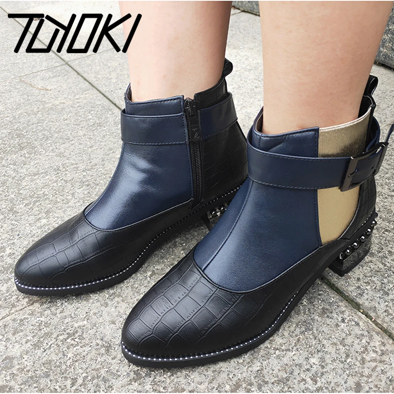 

Tuyoki Размеры; Большие размеры 32-48, женские ботильоны сапоги с мехом теплые зимние ботинки; Модные ботинки до середины икры с пряжкой полусапо...