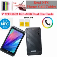 cheapes!NFC shockproof 7 Inch 3G phone call Tablet PC MTK6582 Quad core Android4.4 Dual SIM slots 1GB+8GB  WiFi Phablet