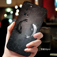 honor30pro embossed vintage east asian chinese japanese style case for huawei honor 30 pro snow mountain decree crane cover