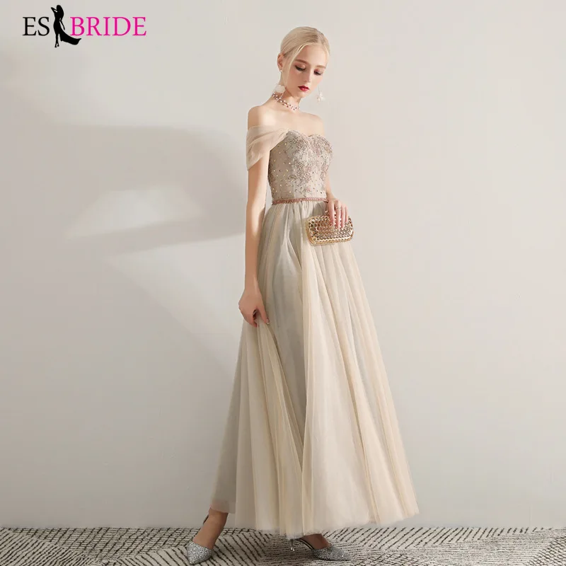 

Dress bridesmaid skirt girl 2020 new host dinner annual meeting toast art test students a word shoulder fairy