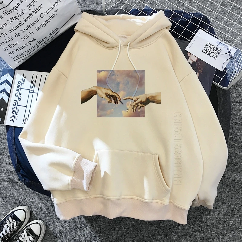 

Korean Style Kawaii Women's Sweatshirt Michelangelo Hoodies Men Aesthetic Hooded Tops Vintage Oversize Pullovers Warm