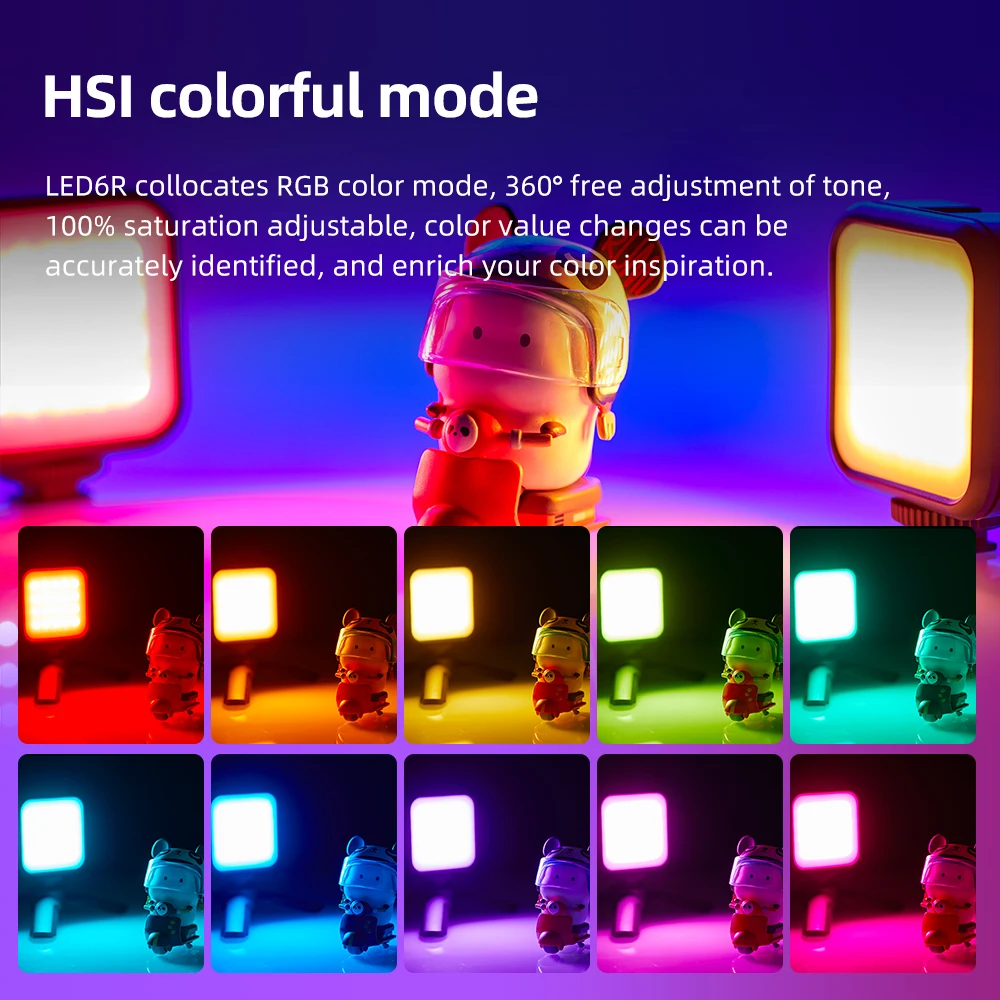 Godox LED 6R RGB Светодиодная лампа для видеокамеры 13 эффектов FX 1800 мАч литий-ионный