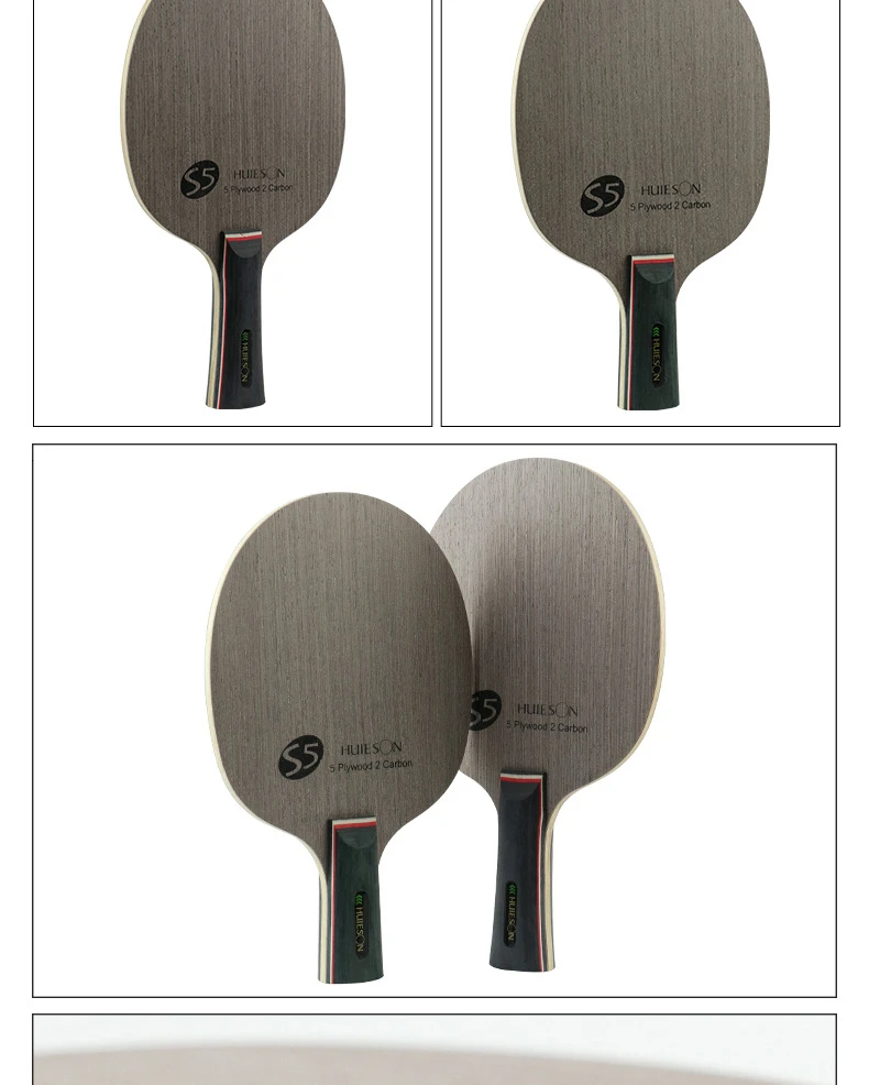 Huieson Prime Quality Technology Surface Ayous Carbon Fiber Big Central Paulownia Wood Table Tennis Racket Blade for Adults S5
