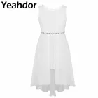 Белые Платья с цветочным узором для девочек детское платье для девочек праздничное платье на свадьбу платье принцессы для девочек Vestidos petites filles