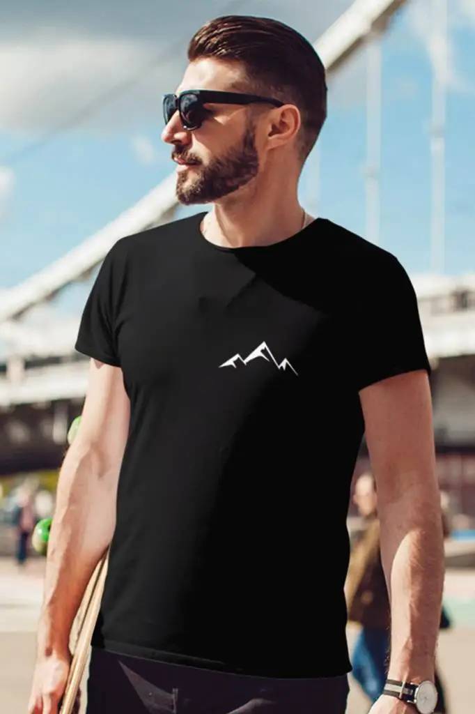 

Little Mountan Black Outdoor Mens Tshirt-T-Shirt