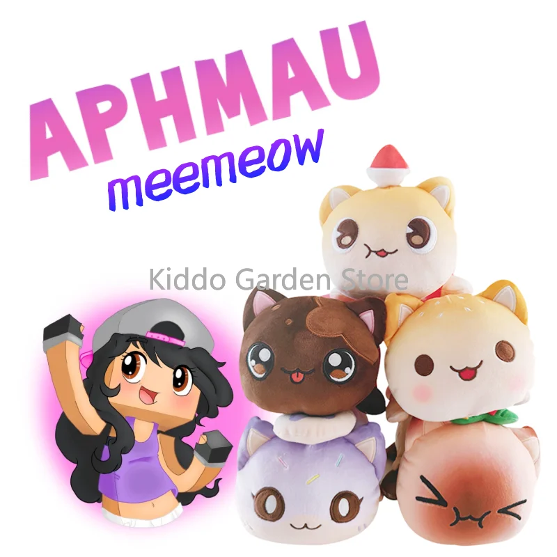 

Плюшевая игрушка Aphmau для кошки, мягкая игрушка Meemeow, мягкая плюшевая игрушка в виде пончика, кошки, плюшевая кукла, кавайная французская фри, ...