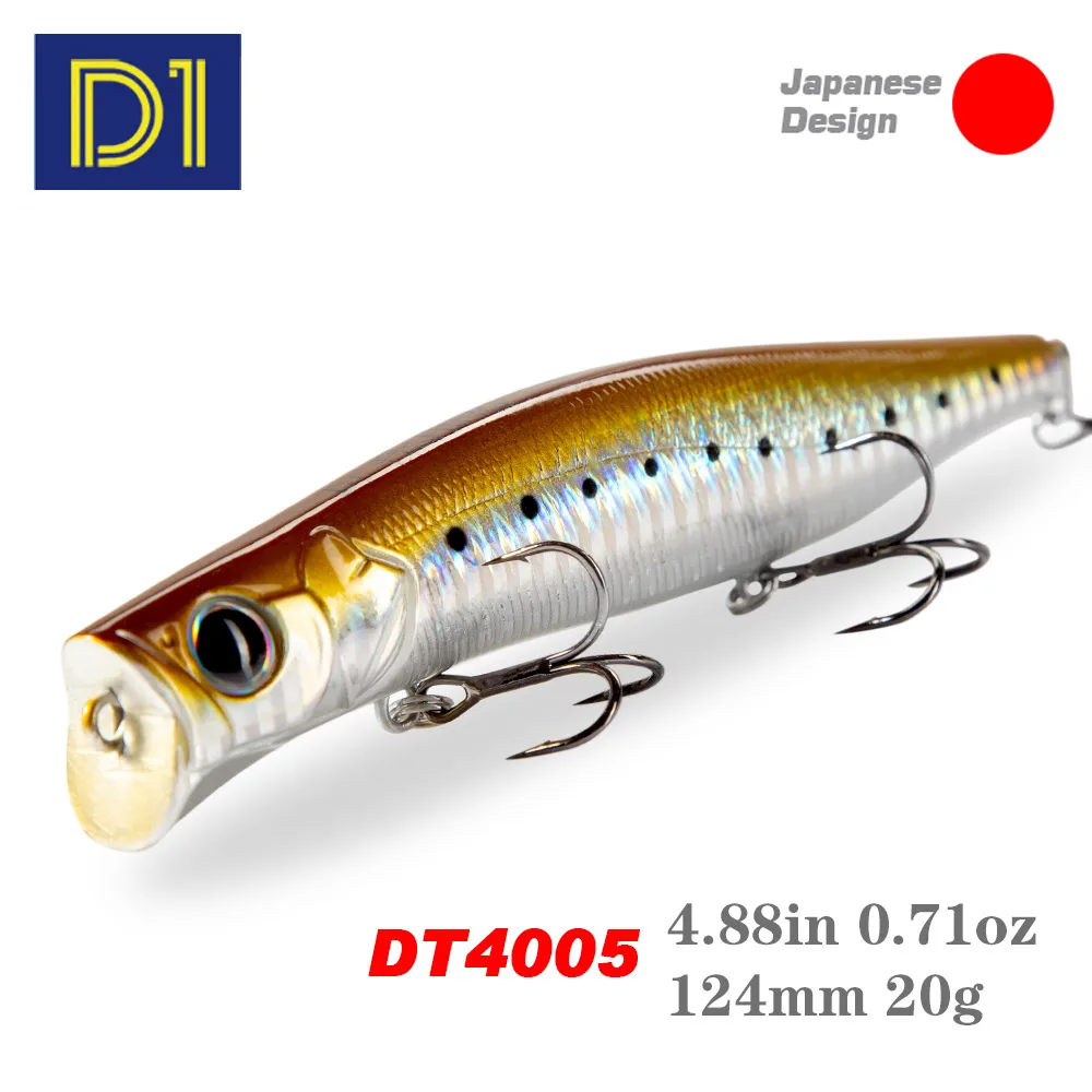 

D1 KAGELOU 124F 20g Popper Fishing Lures Topwater 0-20cm Hard Baits Saltwater Wobblers Seabass Trout Pesca Fishing Tackle