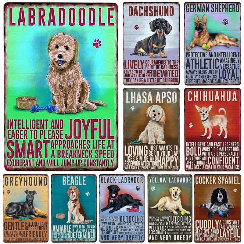 Табличка с надписью Cavalier King Spaniel металлическая винтажная декоративная табличка