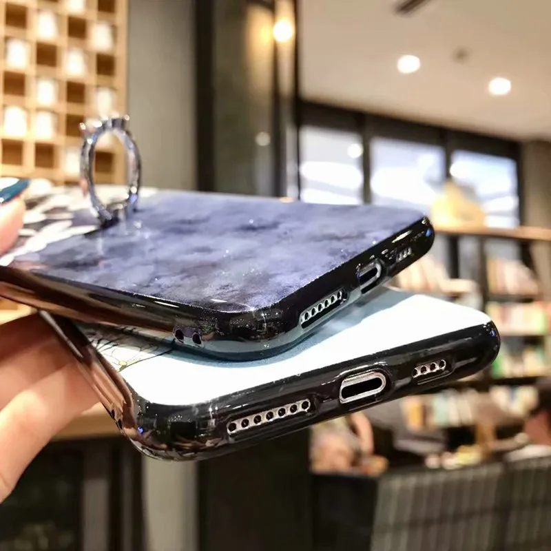 

KONSMART A53 2020 Case Luxury Glitter Flower Phone Case For OPPO A53 2020 Silicone Soft Diamond Finger Ring Back Cover