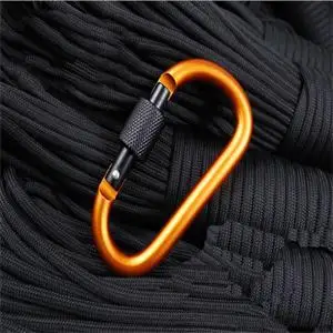 

5pcs 8mm Aluminum Alloy Carabiner Type D Quickdraw Outdoor Climbing Safety Hook Screw Lock Backpack Buckle Hanging Padlock Tools