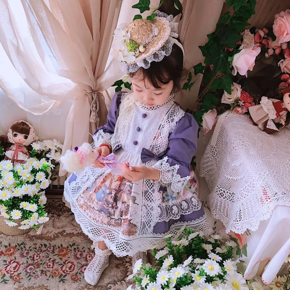 Для маленьких девочек летней Весна фиолетовый старинная испанская Турции в