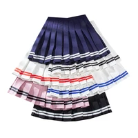 elastic waist womens skirts summer a line female pleated skirt preppy style casual woman mini skirts sweet kawaii ladies skirt