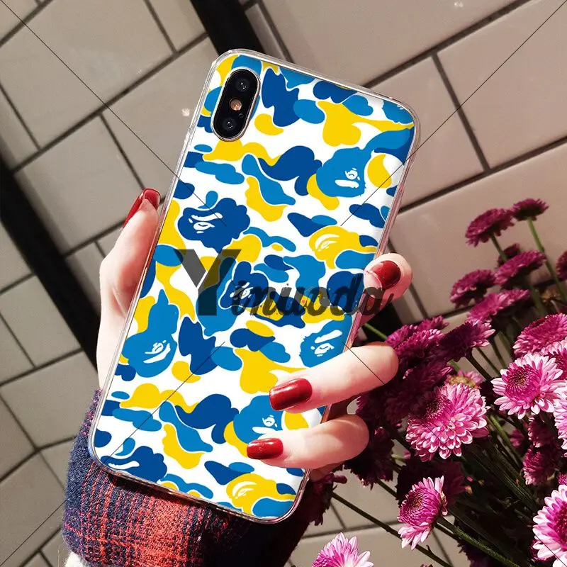 Yinuoda модный трендовый камуфляжный чехол для телефона Apple iPhone 8 7 6 6S Plus X XS MAX 5 5S SE XR