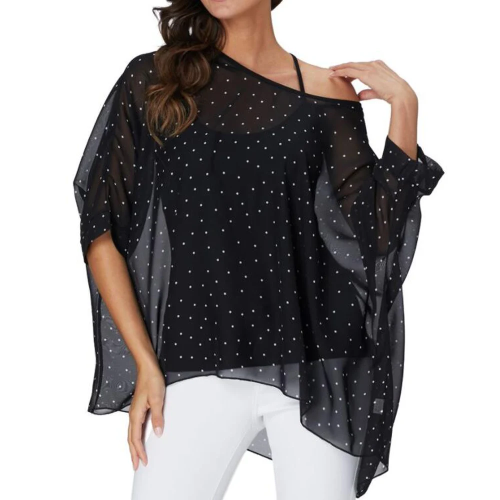 

Женская летняя блузка с рукавом летучая мышь, размеры до 6XL