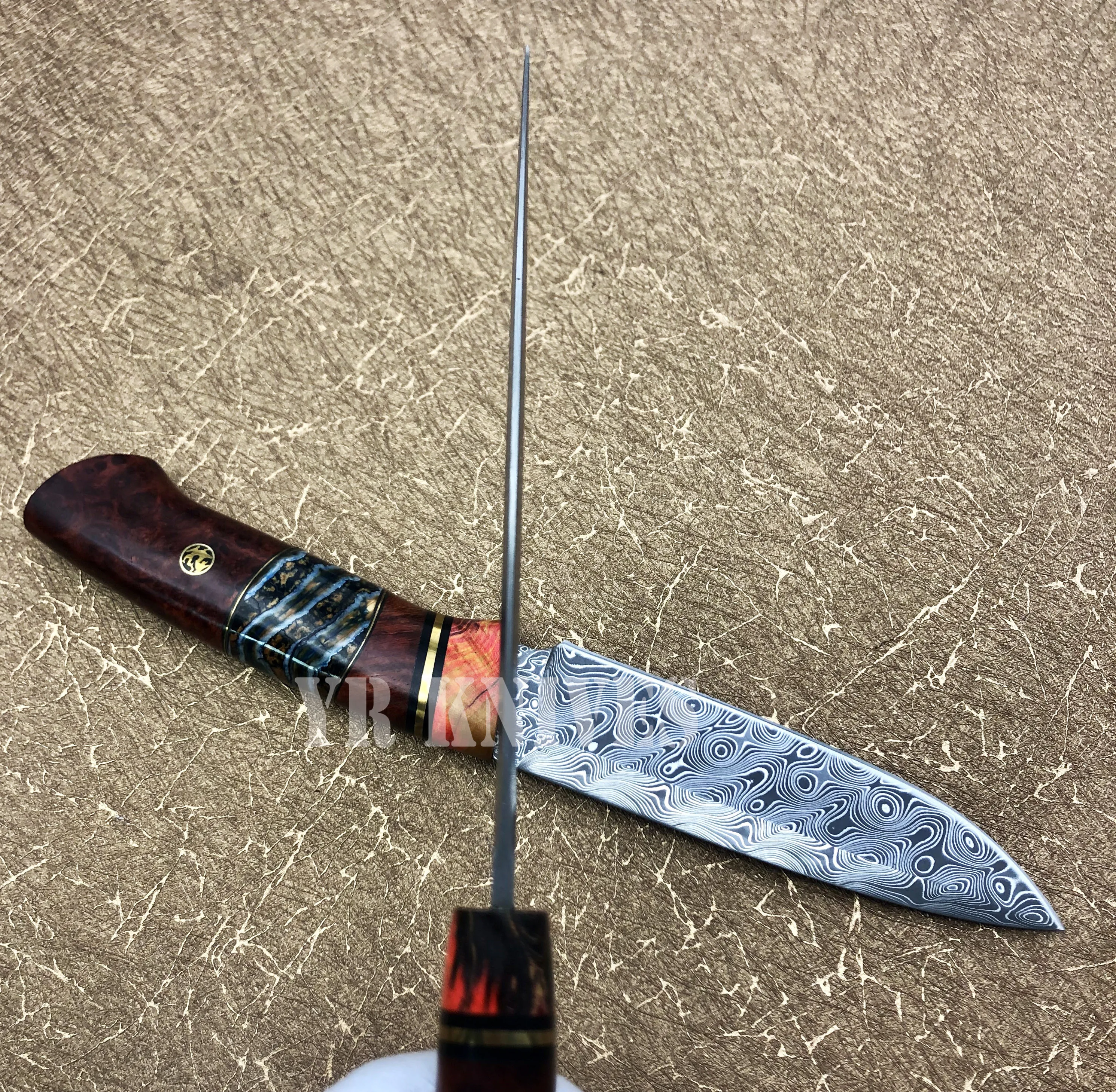 Тактический нож для выживания 60 HRC Дамасская сталь пустыня Ironwood охотничьи ножи