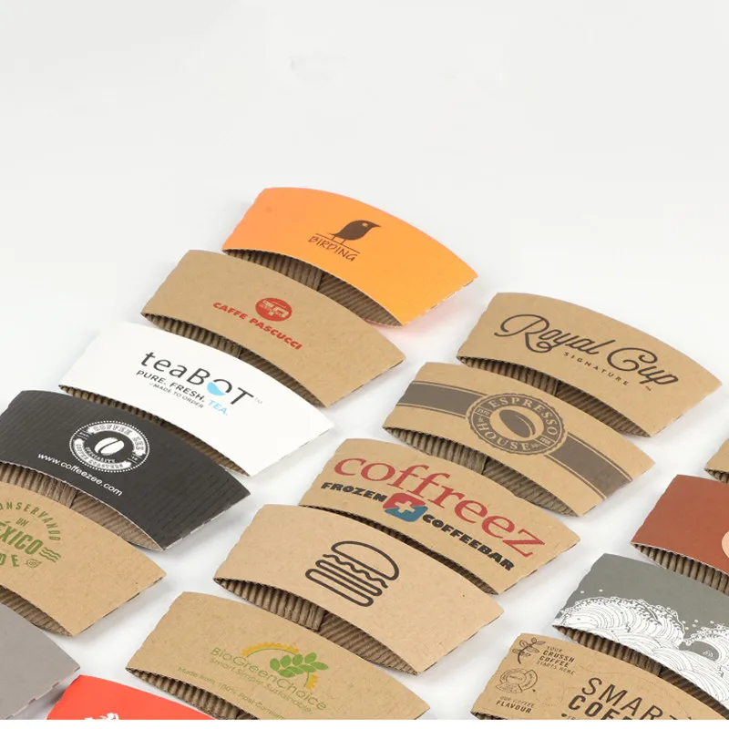 

500pcs Disposable Paper Cup Insulated Cup Sets Customized Milk Tea Coffee Plastic Cup Sets Customized Print Brand Logo Sleeve