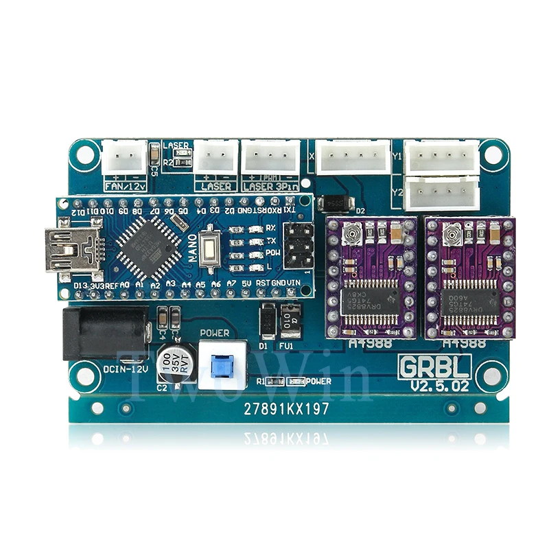 GRBL 1,1 2-Ось управления DIY лазерный гравировальный станок micro 2 оси шаговый двигатель платы управления привода для лазерного станка с ЧПУ