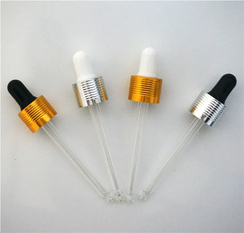 

20-300pcs Size18/410 Essential Oil Bottles Cap Gold/silver Circle Cover Metal Thread Ring Lid with Glass Dropper Pipe 5-100ml