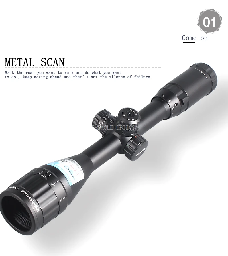 SNIPER 4-12X44 AOGL Hunting Riflescopes Tactical Optical Sight Full Size Glass Etched Reticle RGB Illuminated Rifle Scope