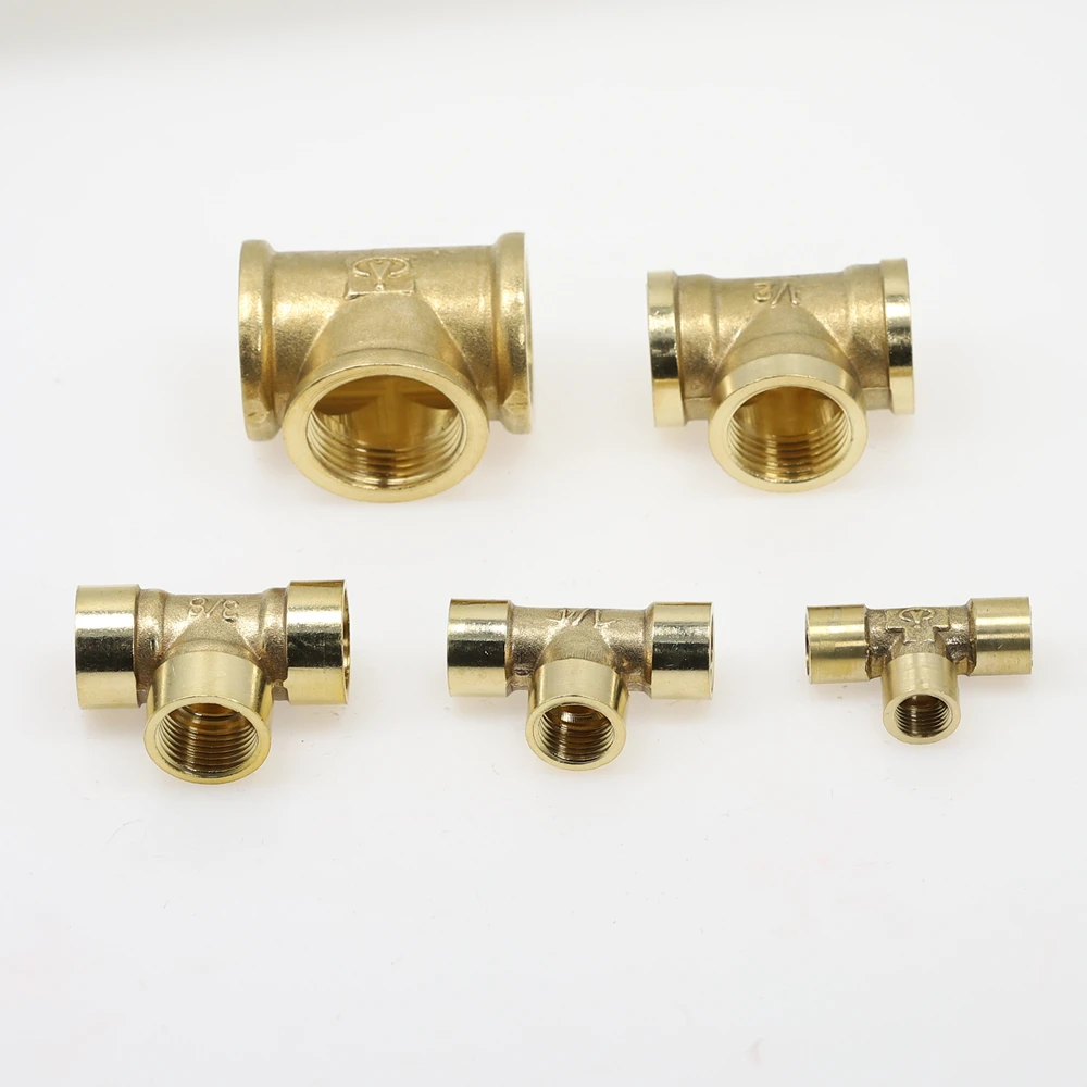 1 шт. резьба BSP 1/4 &quot3/8&quot 1/2 &quot3/4&quot тройной тип латунный фитинг для труб переходник
