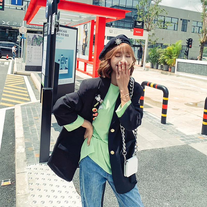 Женские осенние блейзеры 2020 расшитая бисером нашивка дизайнерские шикарные