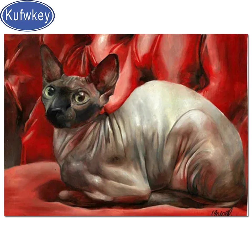 Сфинкс 5d diy картина вышитая бисером полная выкладка Кот животные Алмазная Стразы