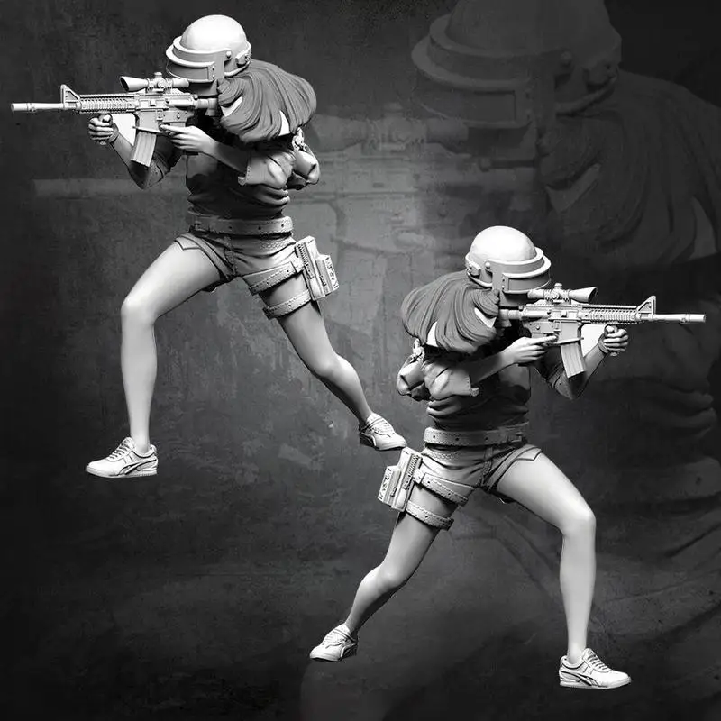

1/35 Scale 5cm Resin Figure Unpainted Model Kit Figure Collect Unassambled Unpainted Kill The Zombie Girl Group A-293