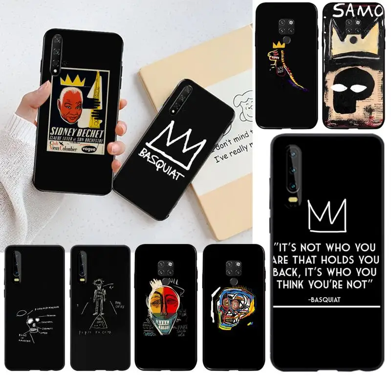 Мягкий силиконовый черный чехол для телефона HPCHCJHM Jean Мишель Basquiat Huawei P40 P30 P20 lite Pro