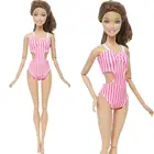 Купальник-бикини для кукол Барби, розовый, в полоску
