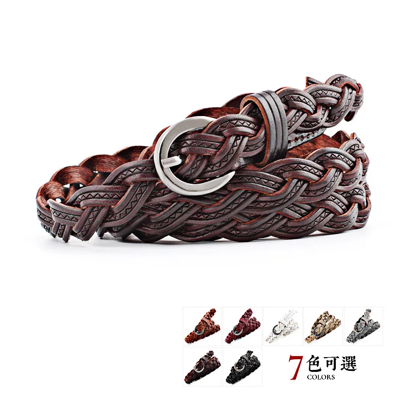 Ремень с тканевой оплеткой для мужчин и женщин эластичный пояс металлической