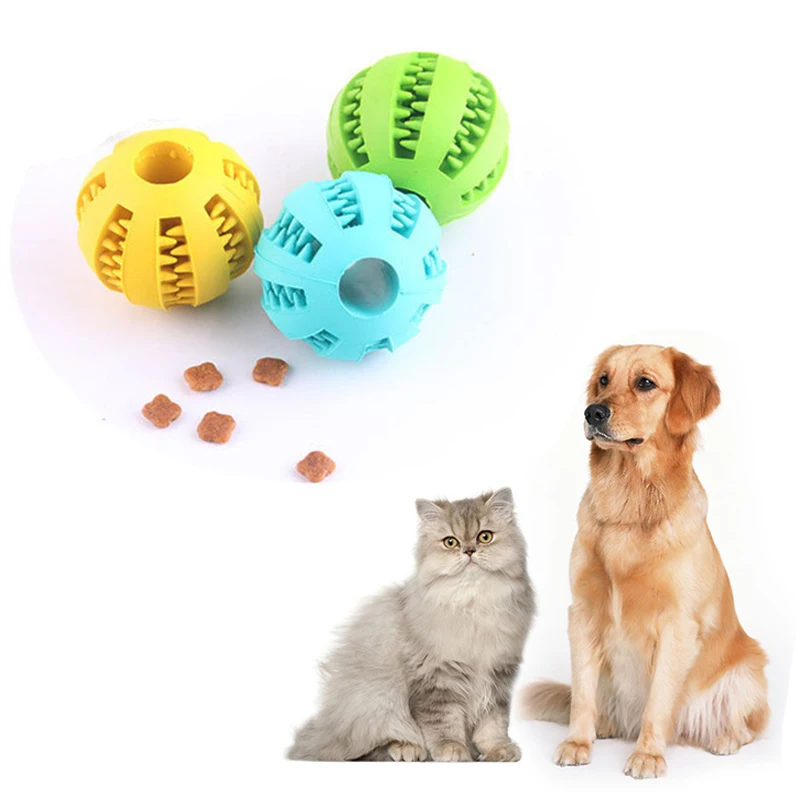 Pet собака резиновый мяч кормовая игрушка забавный интерактивный эластичный