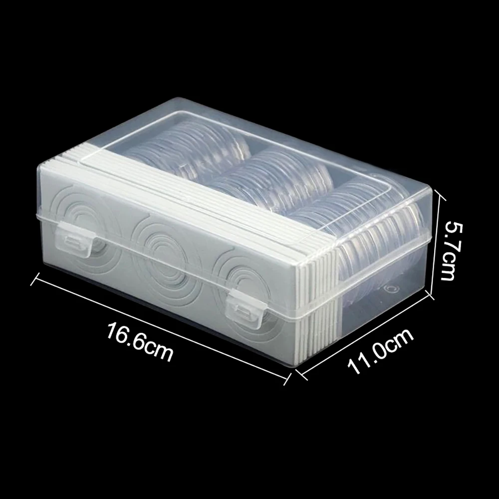 30 шт. держатель для монет в капсулах 46 мм круглая коробка пластиковый органайзер