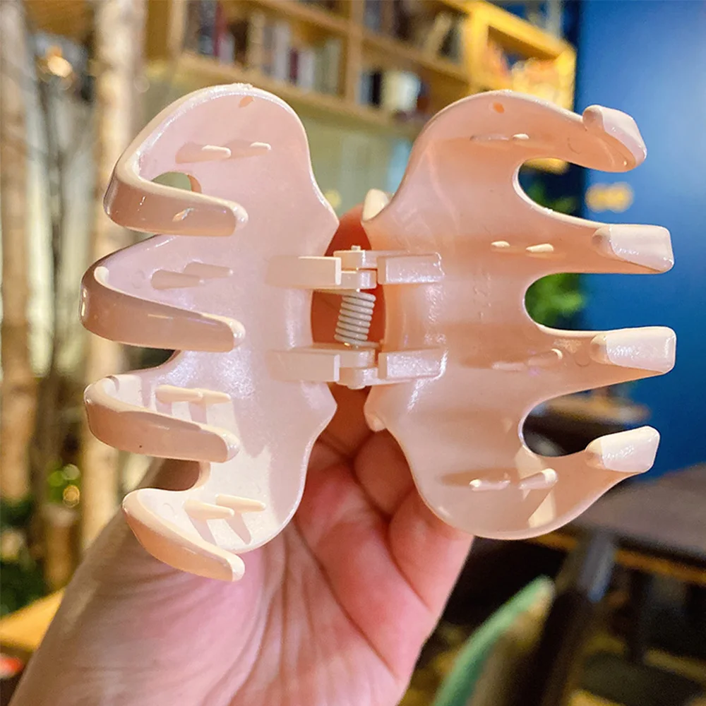 Модные акриловые заколки для волос женские мытья лица большие зажимы купания