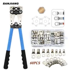 Набор медных кольцевых клемм для автомобиля, 60 шт., обжимной разъем для проводов оголенный кабель, припаянные клеммы для аккумулятора, набор разъемов HX-50B