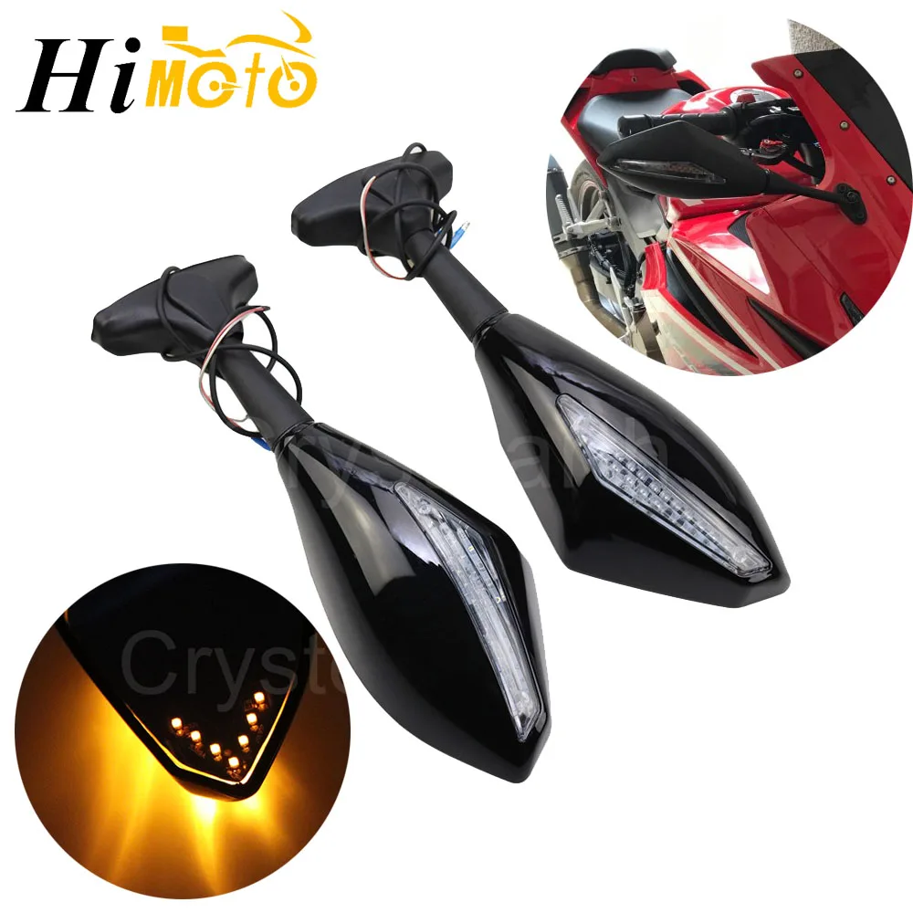 

Мотоцикл светодиодный поворотник заднего вида боковые зеркала для Honda CBR 600 1000 RR F3 F4 RC51/RVT1000R Suzuki SV650S Yamaha YZF R1 R6