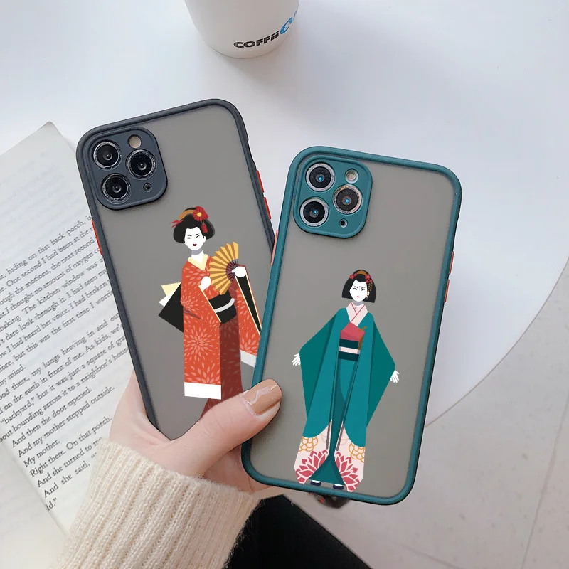 

Phone Case Japanese Kimono Geisha for IPhone 6S 7 8 Plus SE 2 For IPhone 12 11 Pro Max X XR XS MAX mini Hard PC Shockproof cover