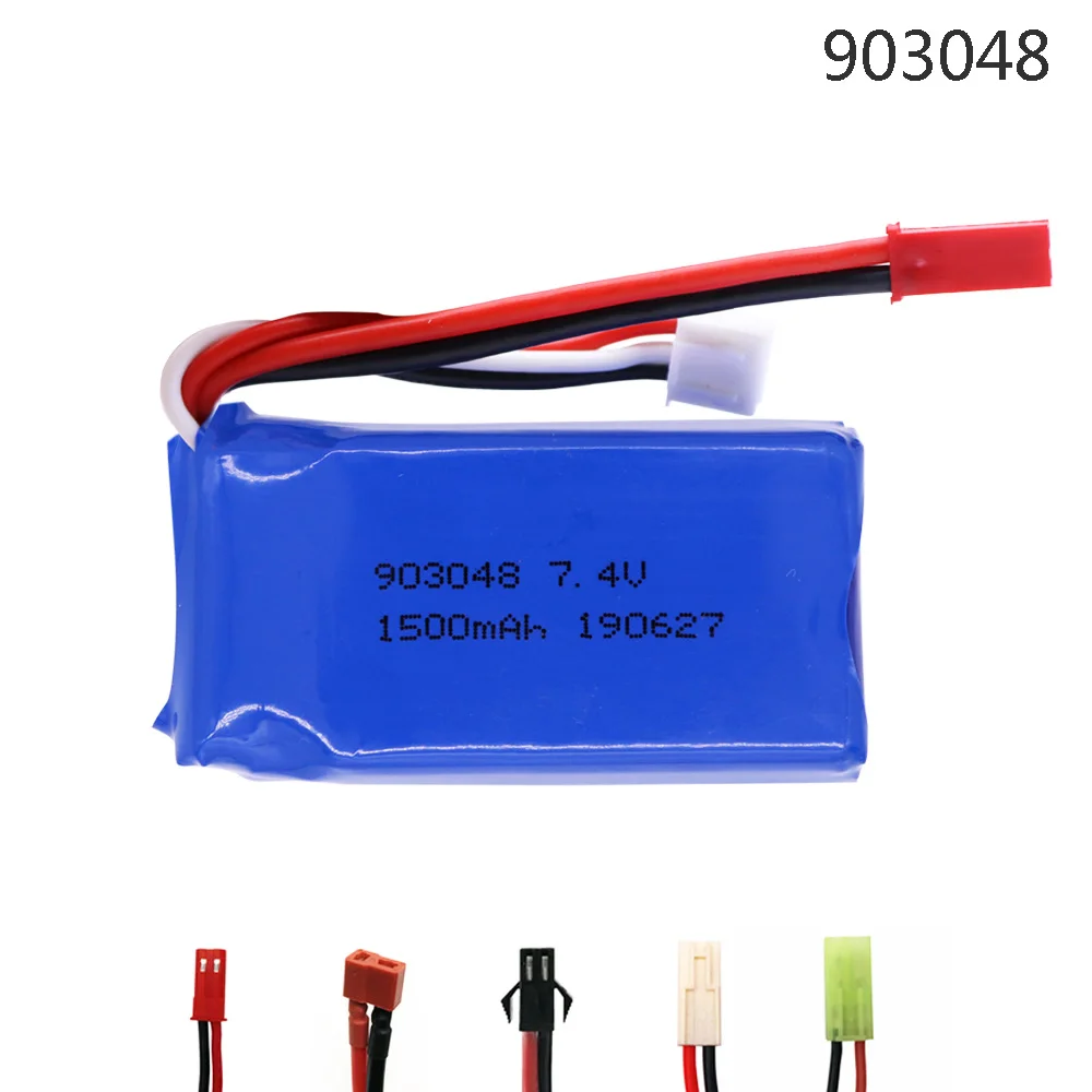 

Upgrade 7.4V 1500mah LiPo Battery 903048 For Wltoys V353 A949 A959 A969 A979 k929 7.4 V Drone Battery For RC toys Car Helicopter