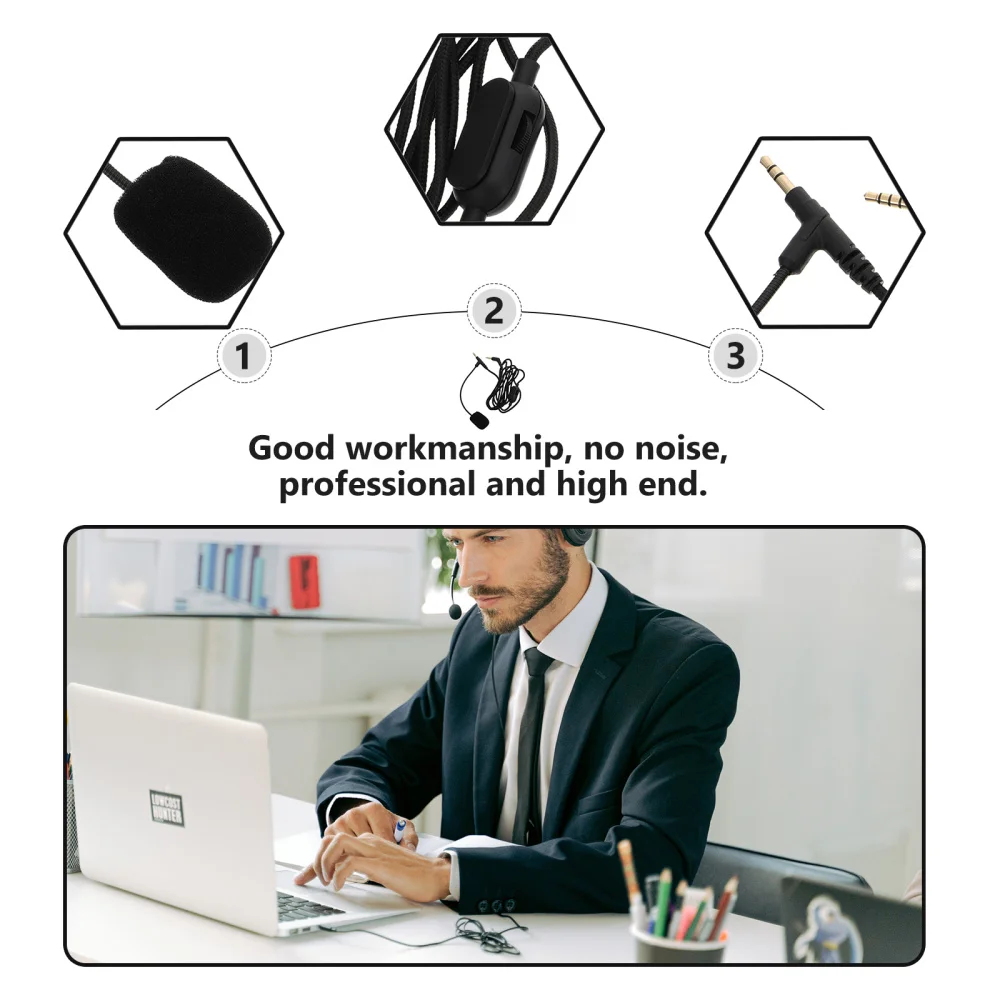 

1pc Reliable Gaming Earphone Cable Computer Earphone Cable Headset Cable Wire