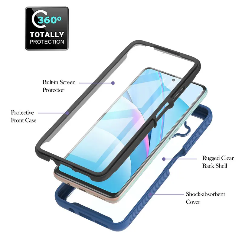 

For Xiaomi Mi 10T Lite 5G Case Hybrid Soft Bumper Dual-Layer Case For Mi 10T Lite 5G Silicon Bumper Armor Shockproof Phone Cover