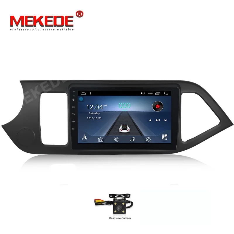 add camera MEKEDE 2Din 4-х ядерный Android 8,1 " Автомобильная магнитола для KIA PICANTO УТРО 2011 2012 2013 gps мультимедийный плеер головное устройство Wi-Fi - Цвет: add camera