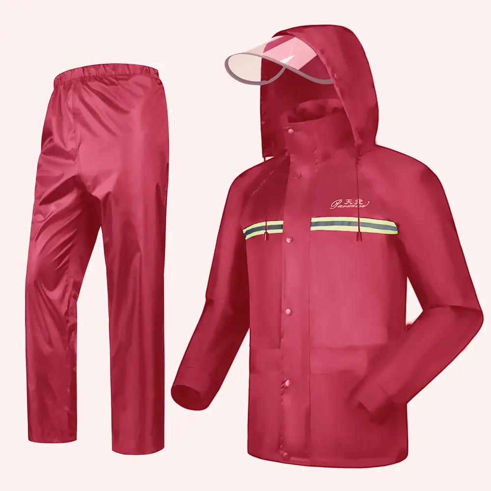 Waterproof Pants Raincoat Jacket Adult Set Plastic Hooded Raincoat With Pants Outdoor Capa De Chuva Moto Hiking Rain Coat JJ60YY enlarge