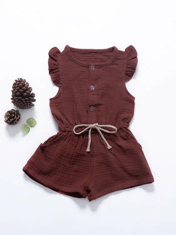 Детский летний комбинезон без рукавов с открытыми плечами | Мать и ребенок