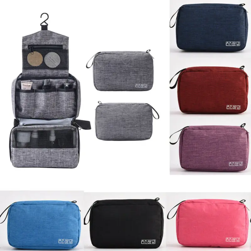 

Waterproof Travel Organizer Bathroom Storage Cosmetic Hanging Toiletry Bag Large Polyester Bag Bathroom Travel Makeup Bag