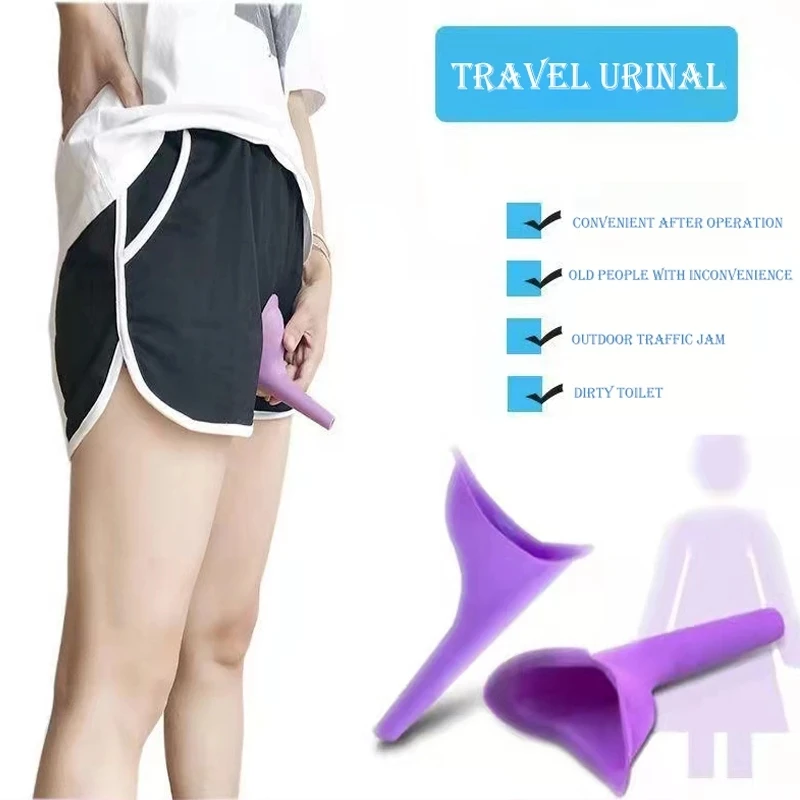 

Outdoor Camping Tent Female Urinal Travel Women Urinal Portable Hiking Soft Silicone Disposable Paper Urination Device Stand Up