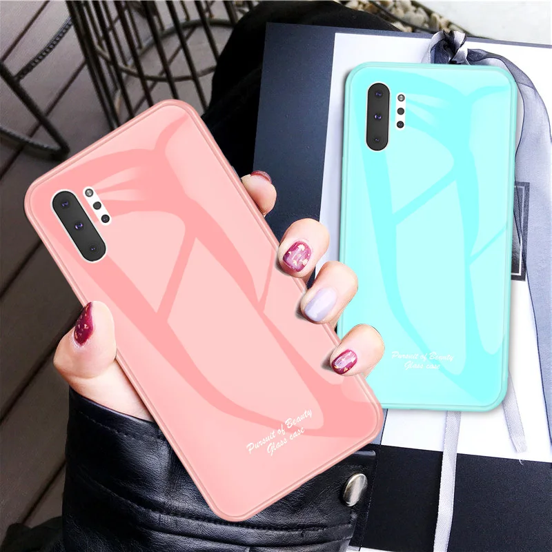 Мягкий ударопрочный чехол из ТПУ с рамкой закаленного стекла для samsung Galaxy Note 10 Plus