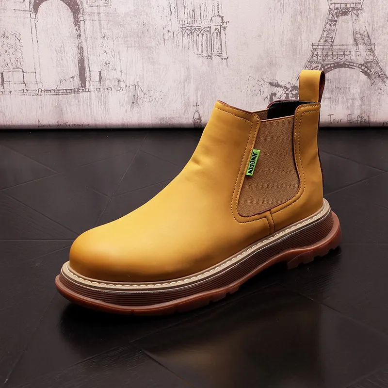 

Fashion Mens Chelsea Boots Designer Fall Winter Short Plush Warm Male Trending Leisure Botas Platform Casual Ankle Shoes ERRFC